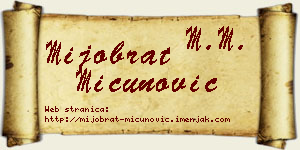 Mijobrat Mićunović vizit kartica